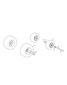 Wheel Assembly Diagram and Parts List for S7232-D 53AY8DU8050-312HP Cub Cadet Lawn Tractor